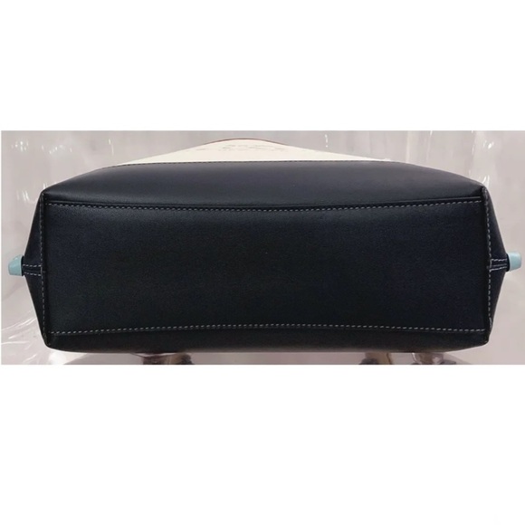 🚨SOLD🚨COACH Mollie Smooth Leather & Jacquard Colorblock Double Straps Bucket Bag - Picture 13 of 14